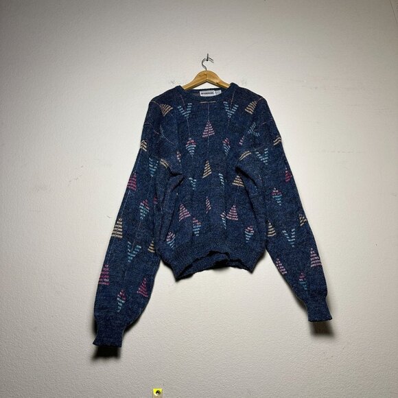 VTG McGregor Acrylic Knit Sweater Geometric Crewneck Pullover Classic Men XL 90s - Picture 1 of 13
